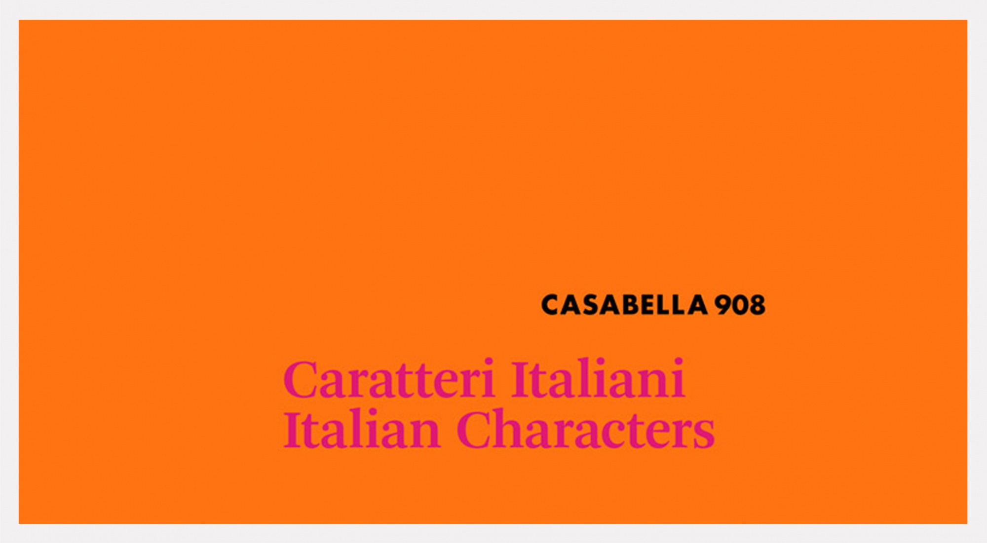 ALPI per CASABELLA  “Caratteri Italiani / Italian Characters”
