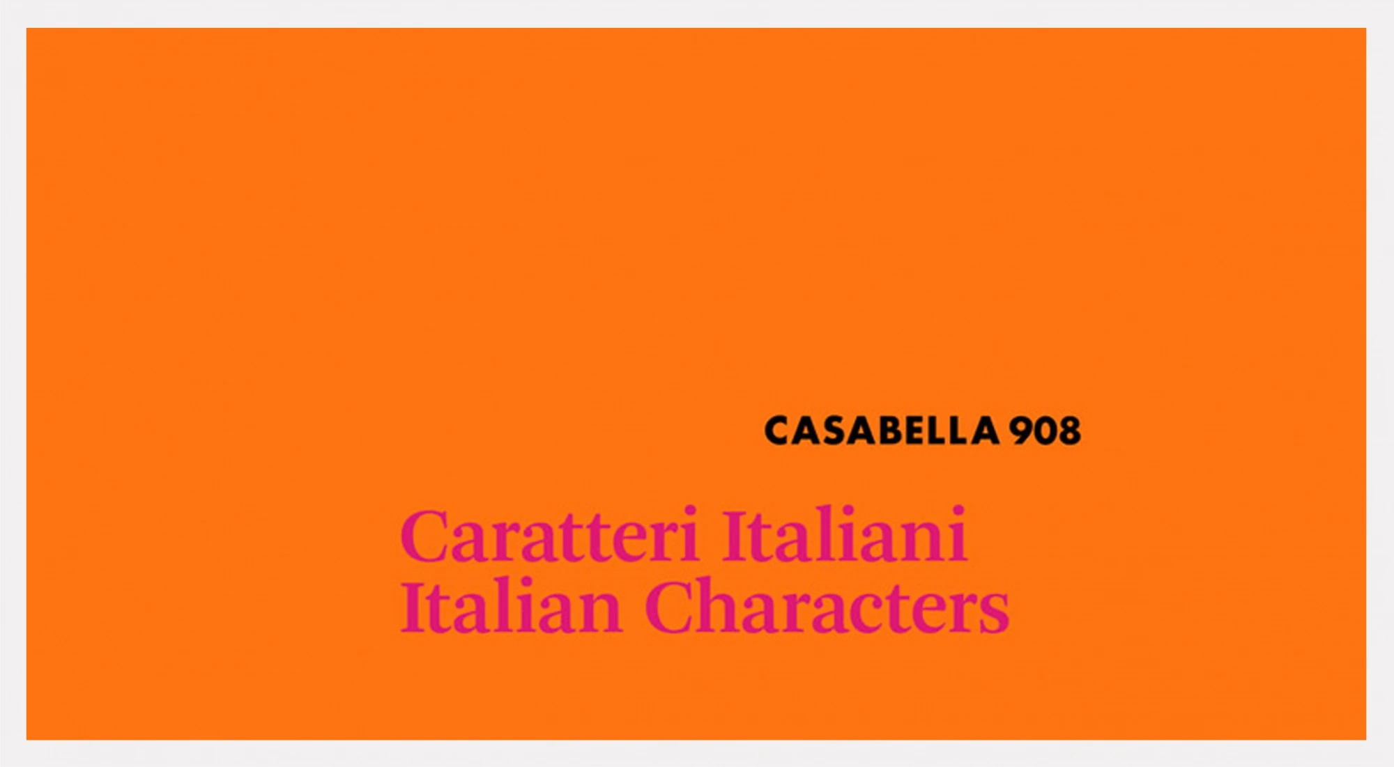 ALPI per CASABELLA  “Caratteri Italiani / Italian Characters”